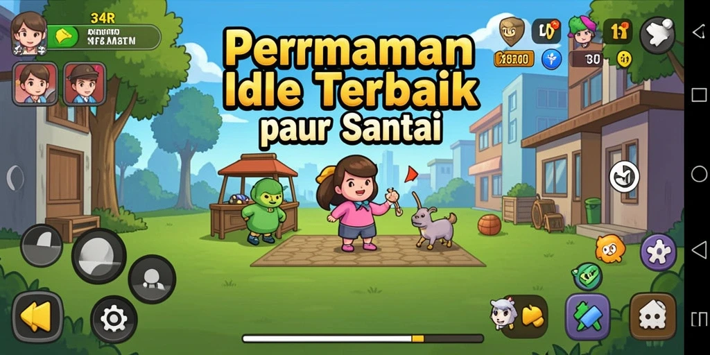 Tampilan gameplay 34R yang menarik dan penuh warna.