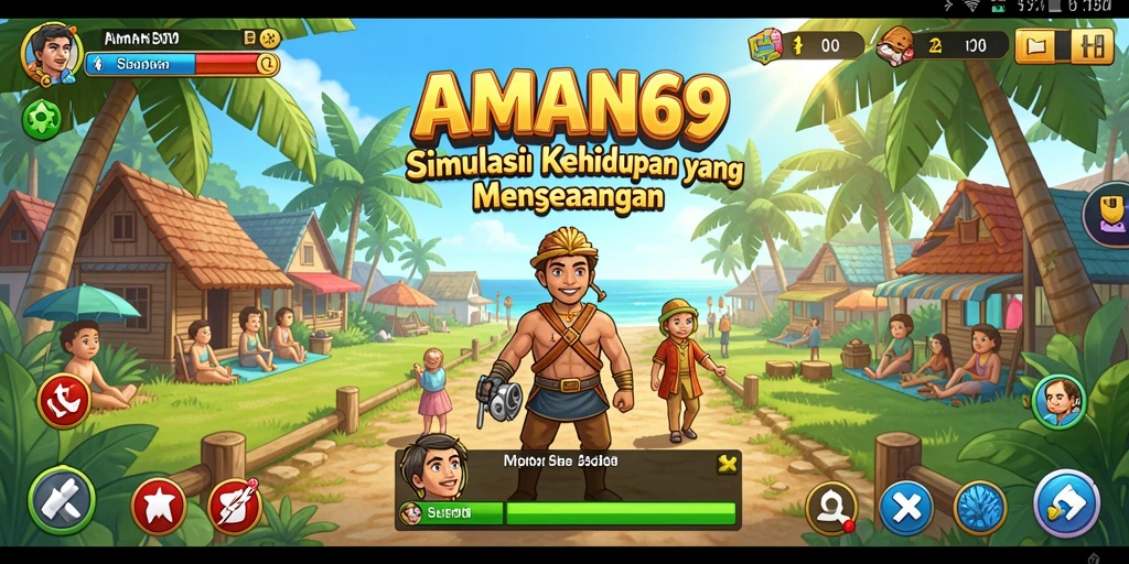 Tampilan gameplay menarik dari AMAN69 dengan karakter dan lingkungan yang hidup.