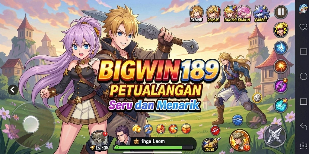 Gameplay seru dalam BIGWIN189 dengan karakter anime ikonik.