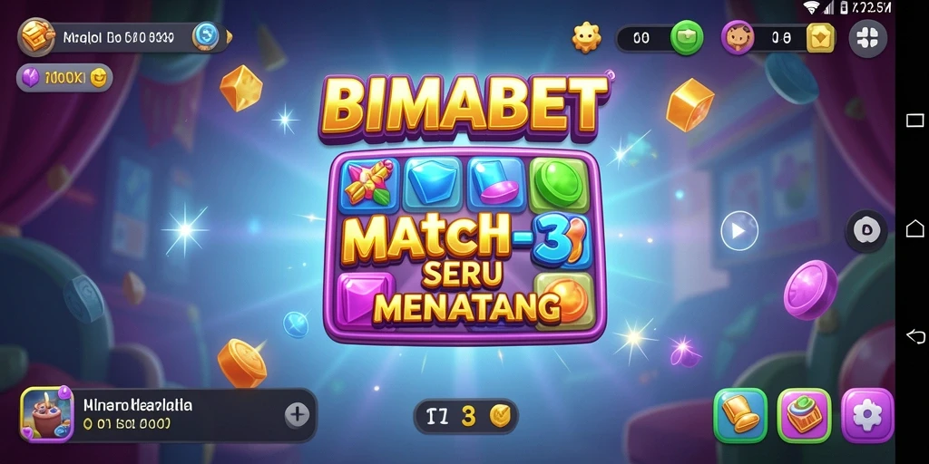 Tampilan gameplay seru dari BIMABET dalam aksi Match-3.
