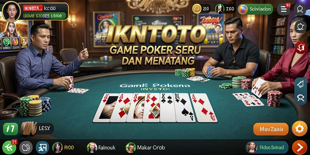 Screenshot utama IKNTOTO menampilkan aksi seru permainan poker.