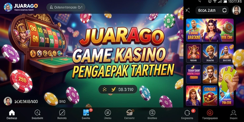 Tampilan utama gameplay JUARAGO dengan suasana kasino yang menarik.