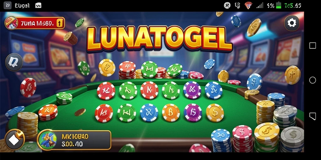 Tampilan gameplay seru dalam LUNATOGEL saat bermain togel.