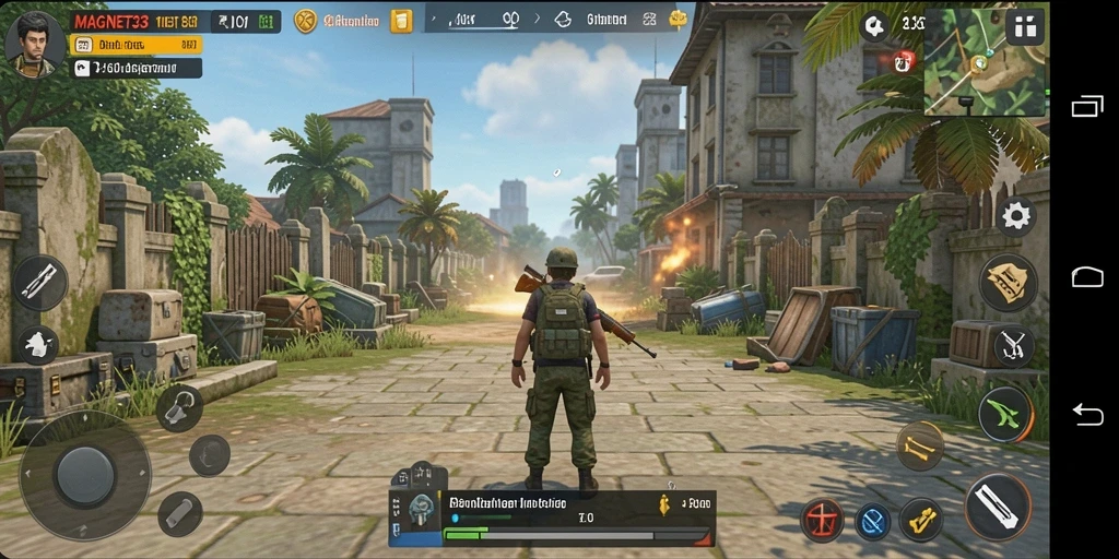 Tampilan utama gameplay MAGNET33 menampilkan interaksi karakter yang dinamis.