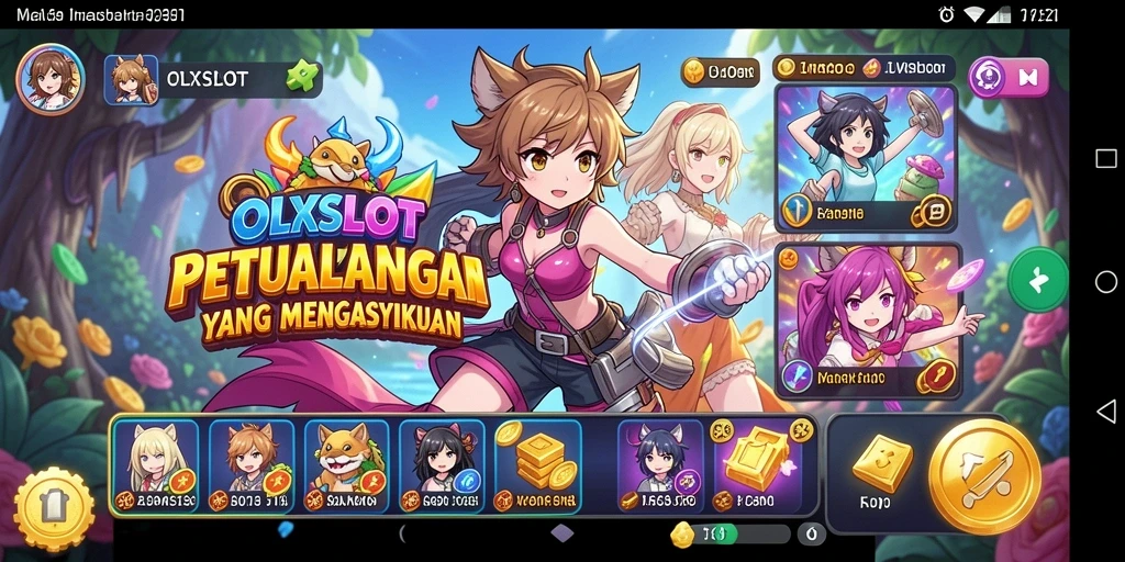 Tampilan gameplay seru dengan karakter anime favorit.