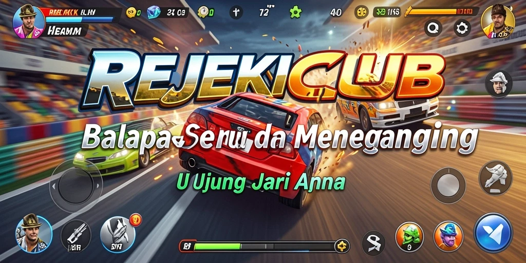 Tampilan gameplay balapan yang mendebarkan di REJEKICLUB.