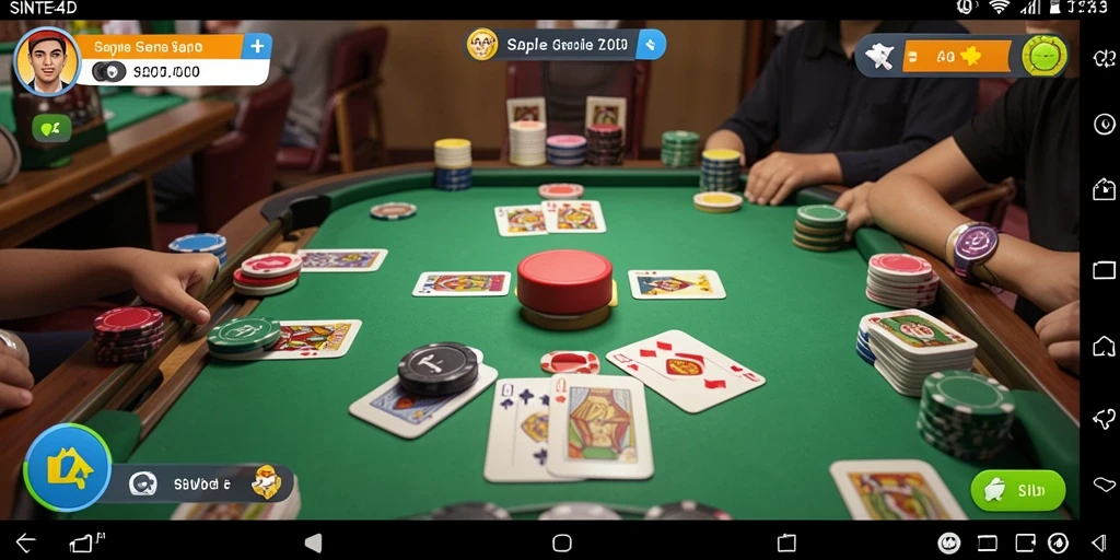 Tampilan gameplay SINTE4D yang menampilkan keseruan permainan Gaple.