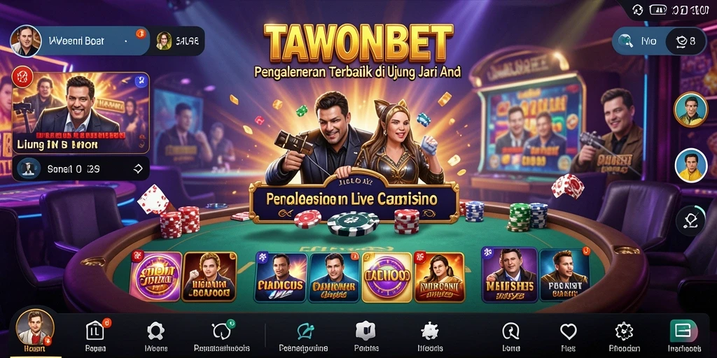 Gameplay Live Casino TAWONBET dengan dealer profesional dan suasana kasino yang otentik.