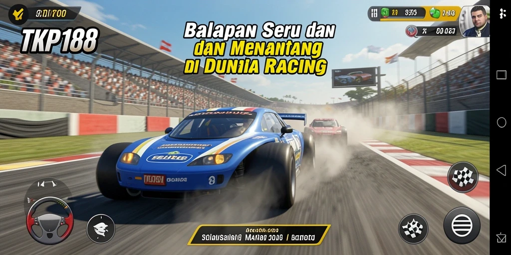 Tampilan gameplay seru dalam balapan di TKP188.