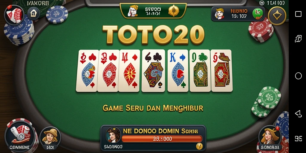 Tampilan gameplay menarik dari TOTO20 dengan aksi domino yang seru.