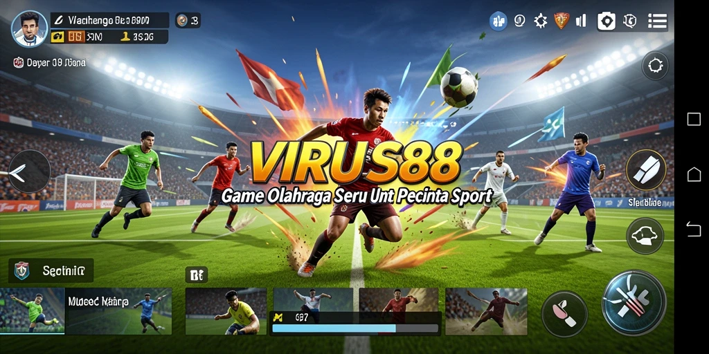 Tampilan gameplay menarik dari VIRUS88 dalam pertandingan olahraga.